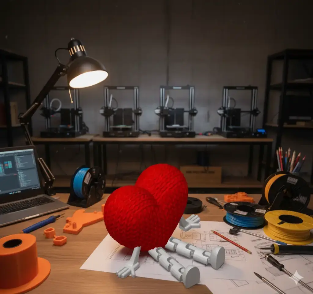 Coração Articulado de Crochê