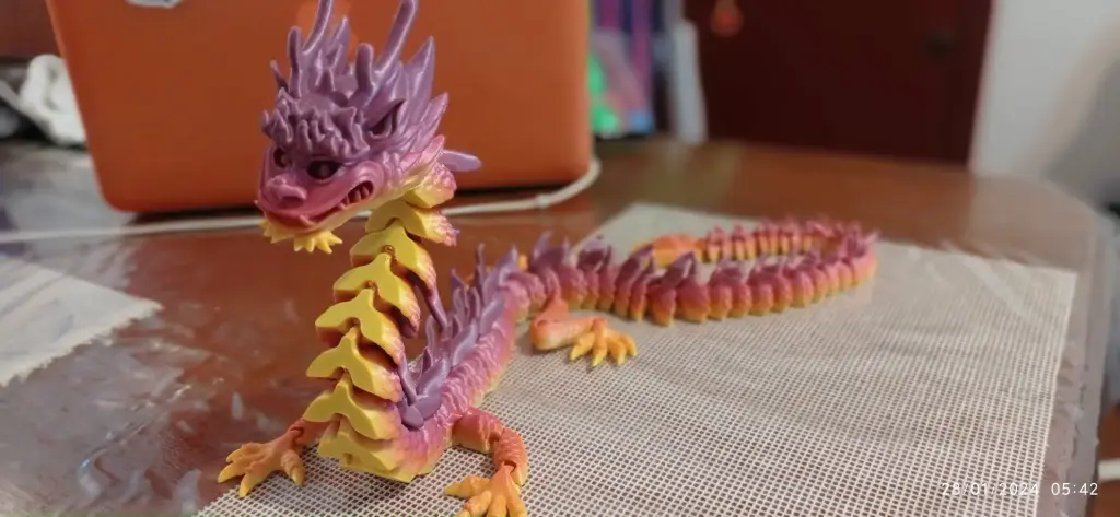 Dragão Imperial (PLA Seda, Bicolor (Púrpura/Verde))