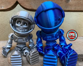 Astronauta Articulado (Morto) (PLA Fosforescente, Azul)